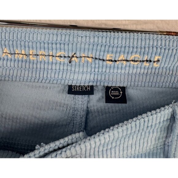 American Eagle super hi rise baggy wide corduroy pants‎ light blue 90s sz 20 - Picture 5 of 9